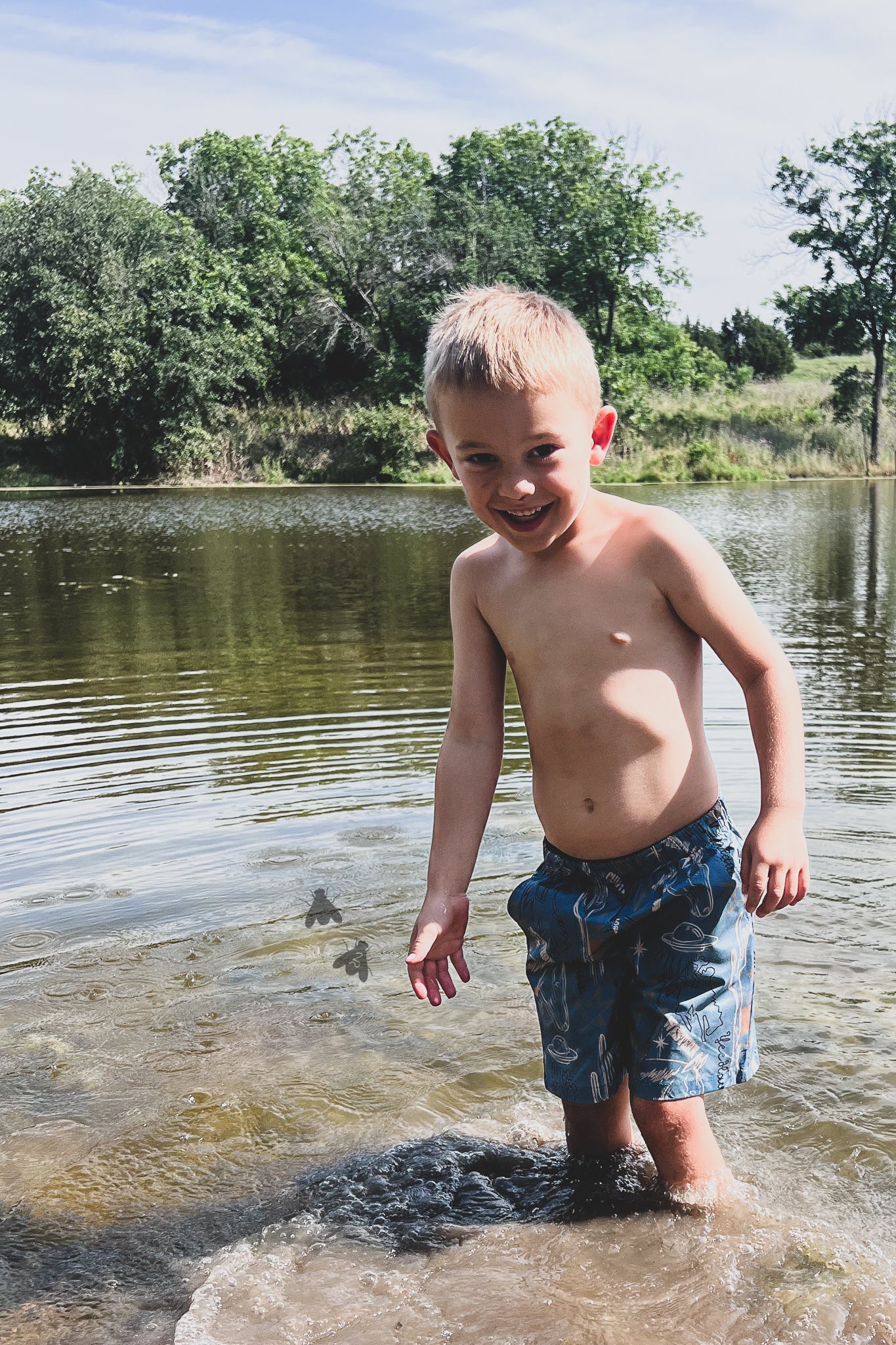 The Knarly Cowboy Toddler Boys Board Short Swim Trunks