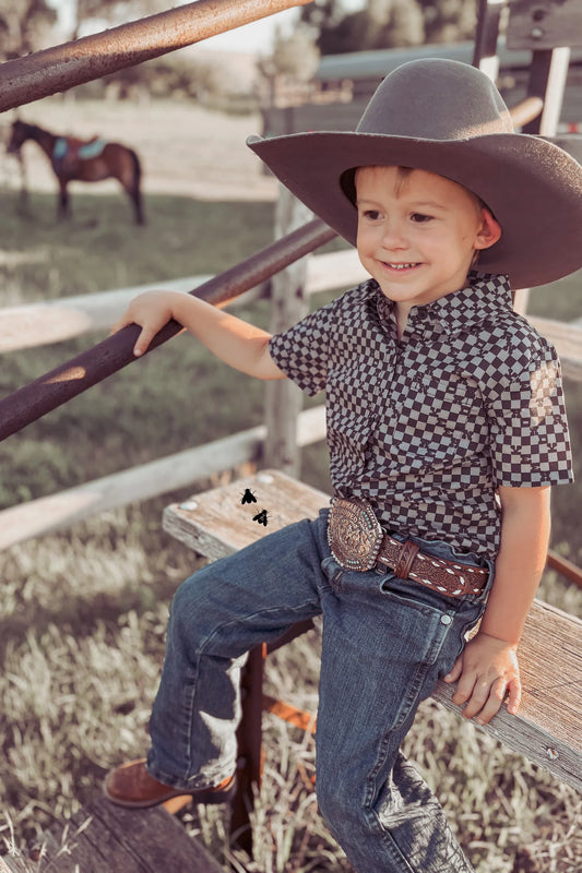 The Cowboy Talk Kids Button Up