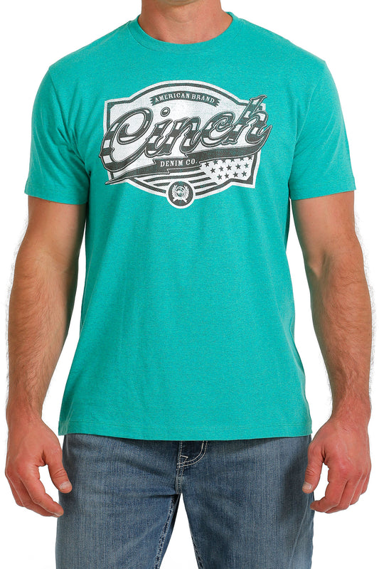 The Cinch Turquoise American Brand Graphic Tee