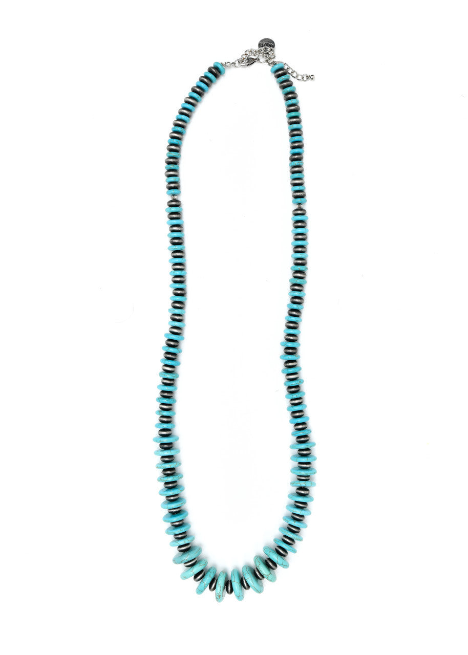 The Turquoise Graduated Disc Necklace