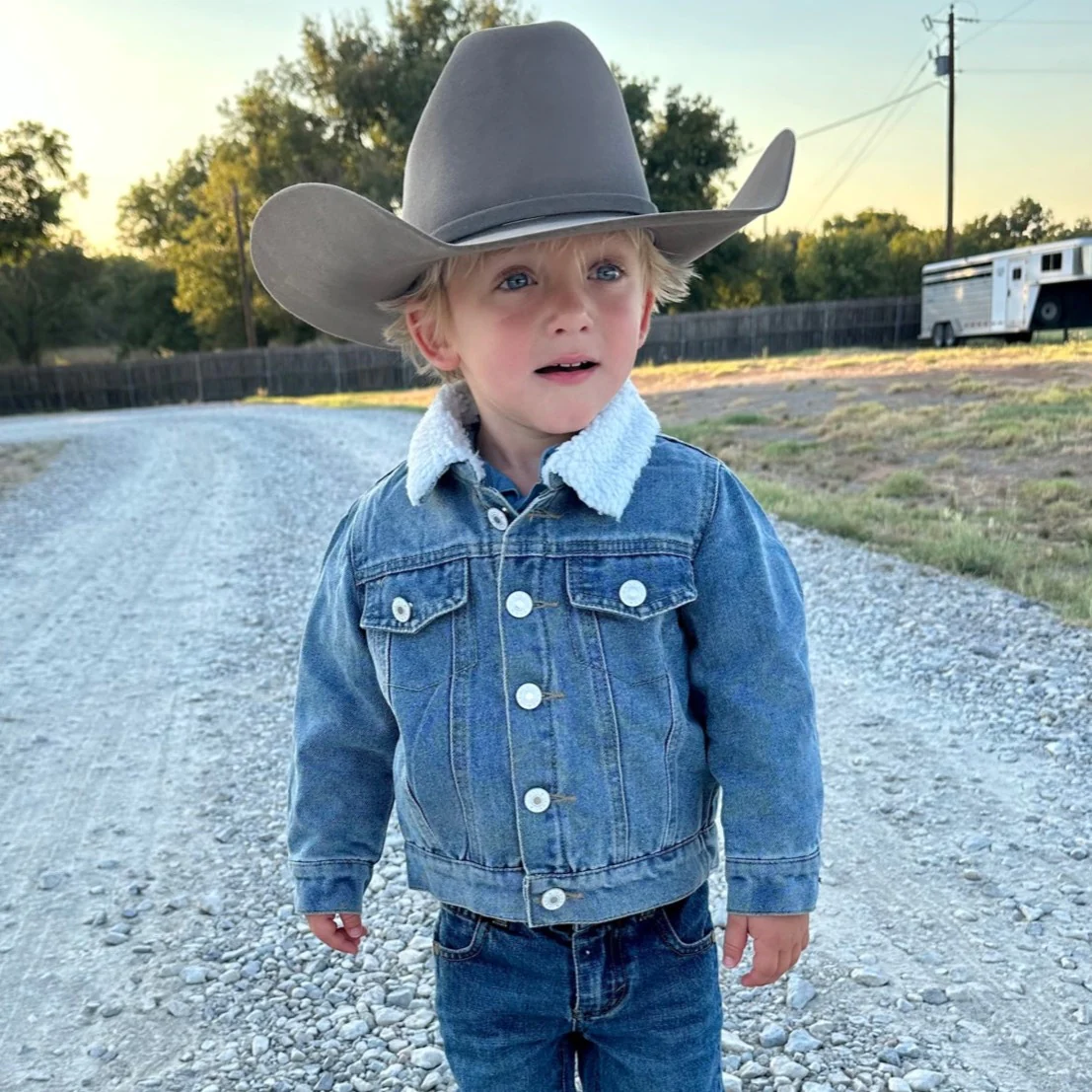 The Kids Ranchy Denim Wool Jacket