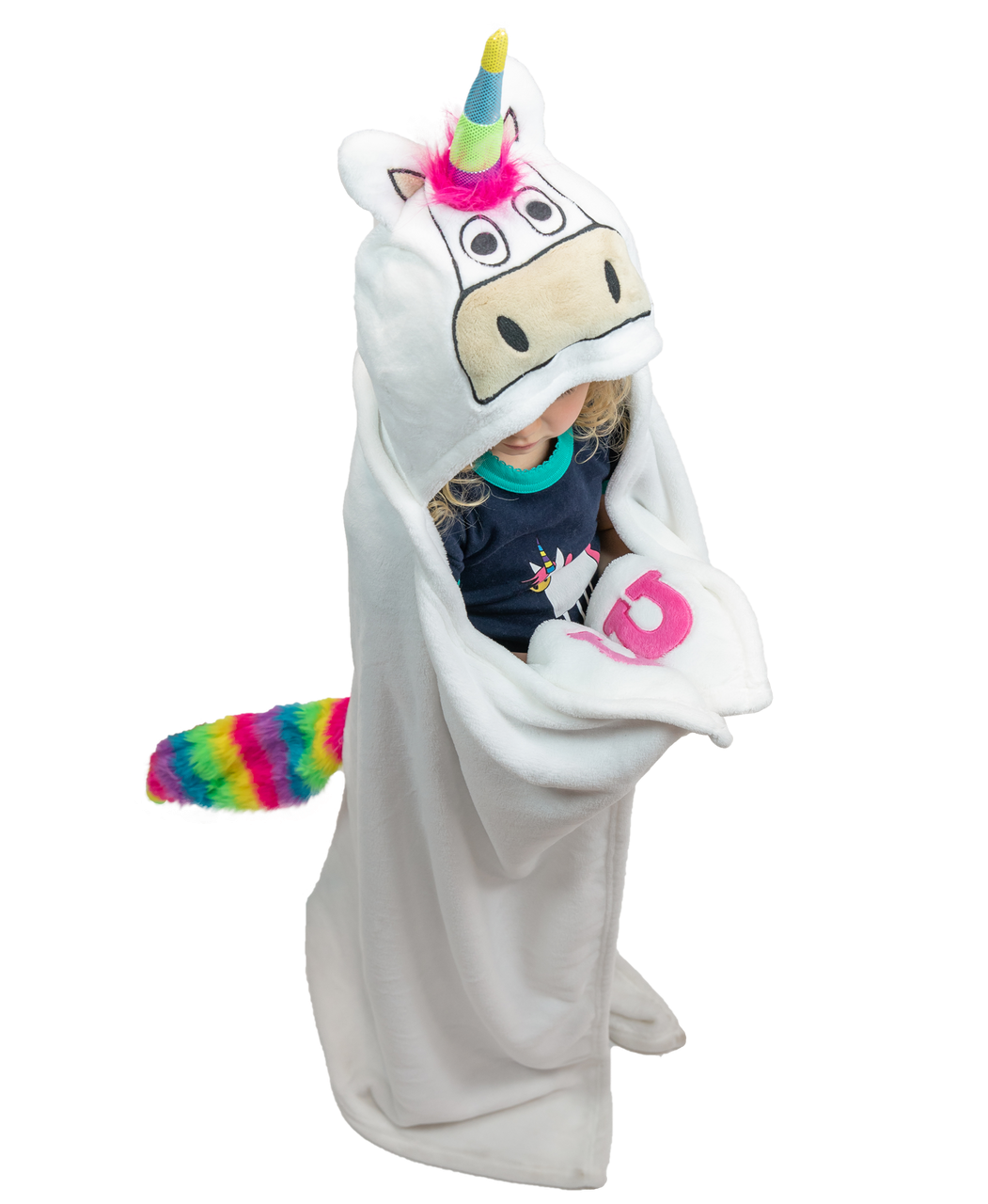 Kids Unicorn Critter Hooded Blanket by Lazy One