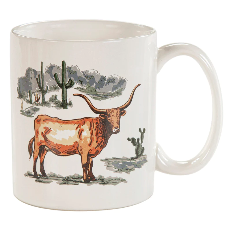 The Ranch Life Longhorn Mug (two colors)