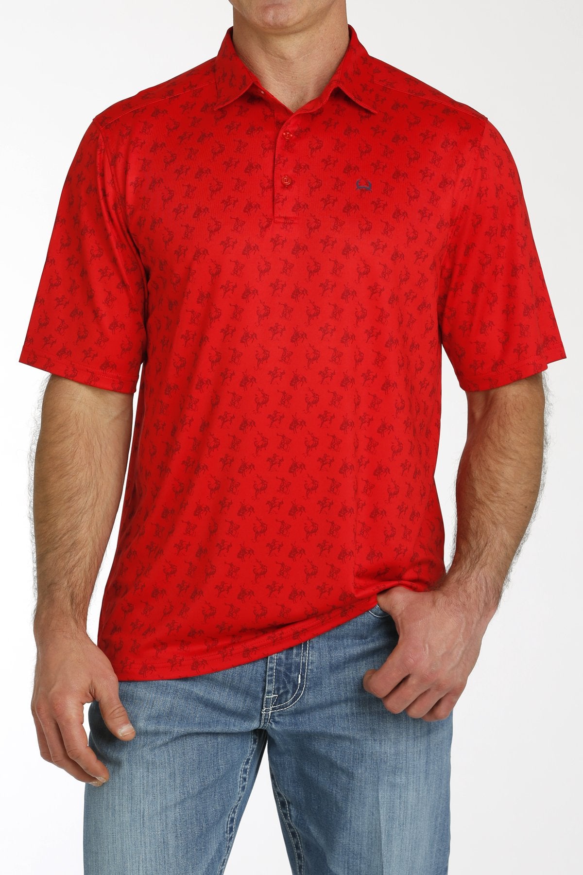 Cinch Bronc Roder The Men's Red Bronc Arena Flex Cinch Shirt – Be True Western & Boutique