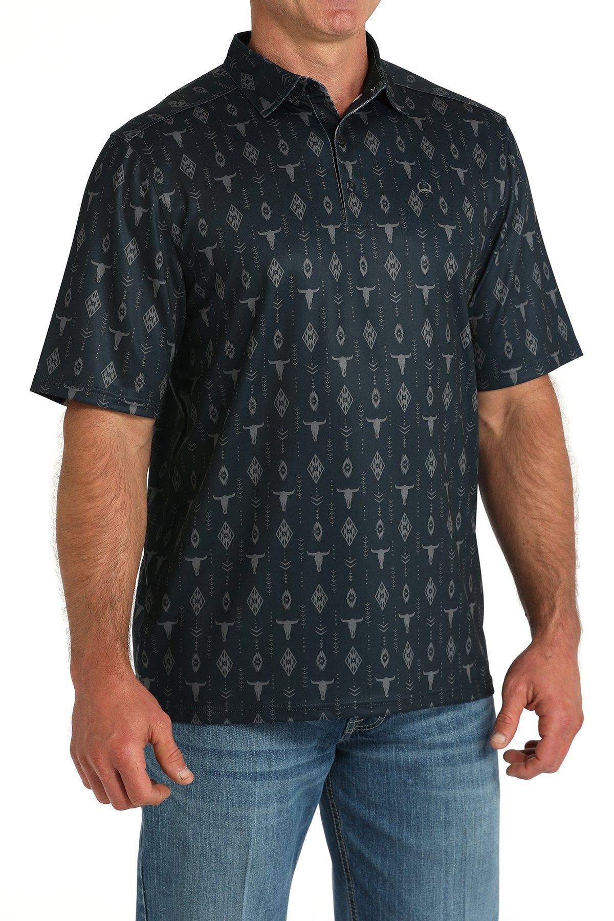 Men's Cinch Bull Skull Polo Shirt