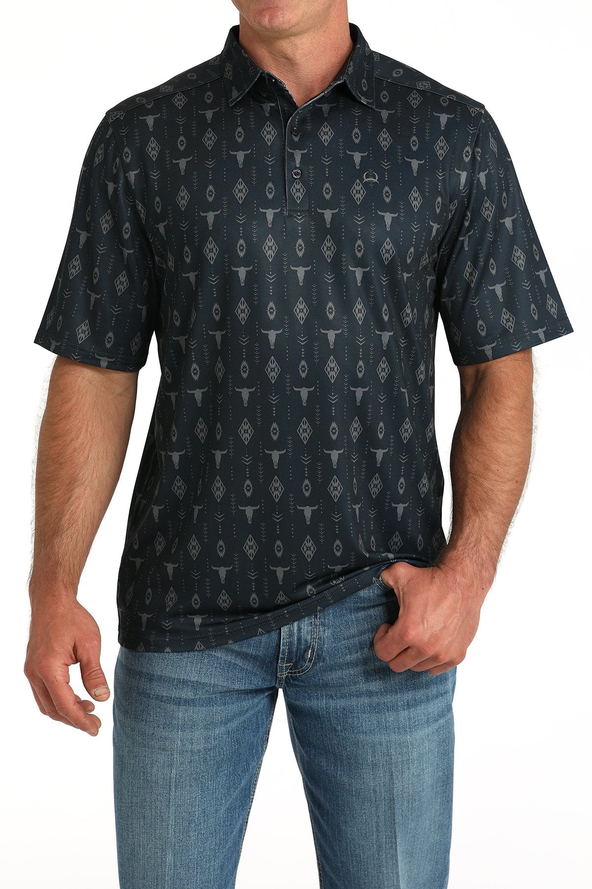 Men's Cinch Bull Skull Polo Shirt
