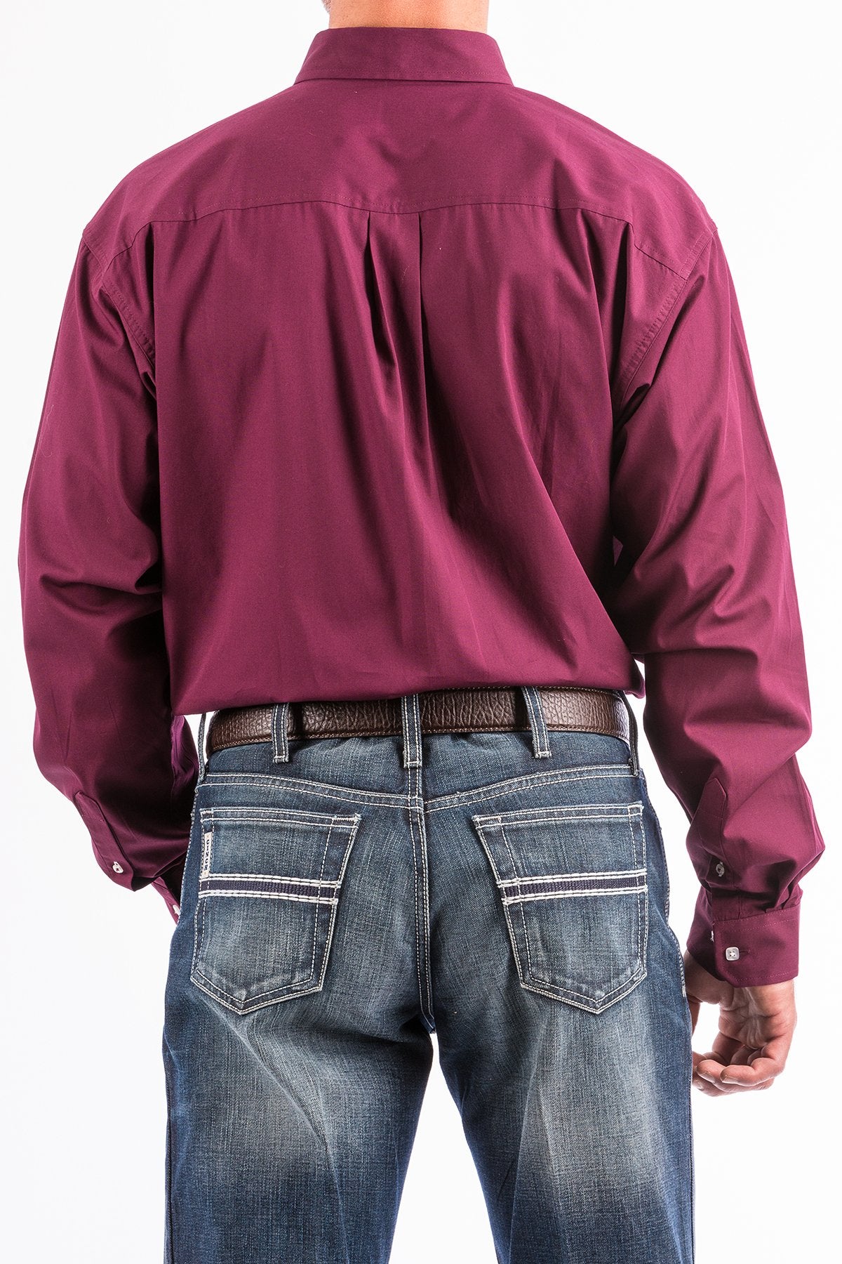 Men's Cinch Burgundy Longsleeve Button Down