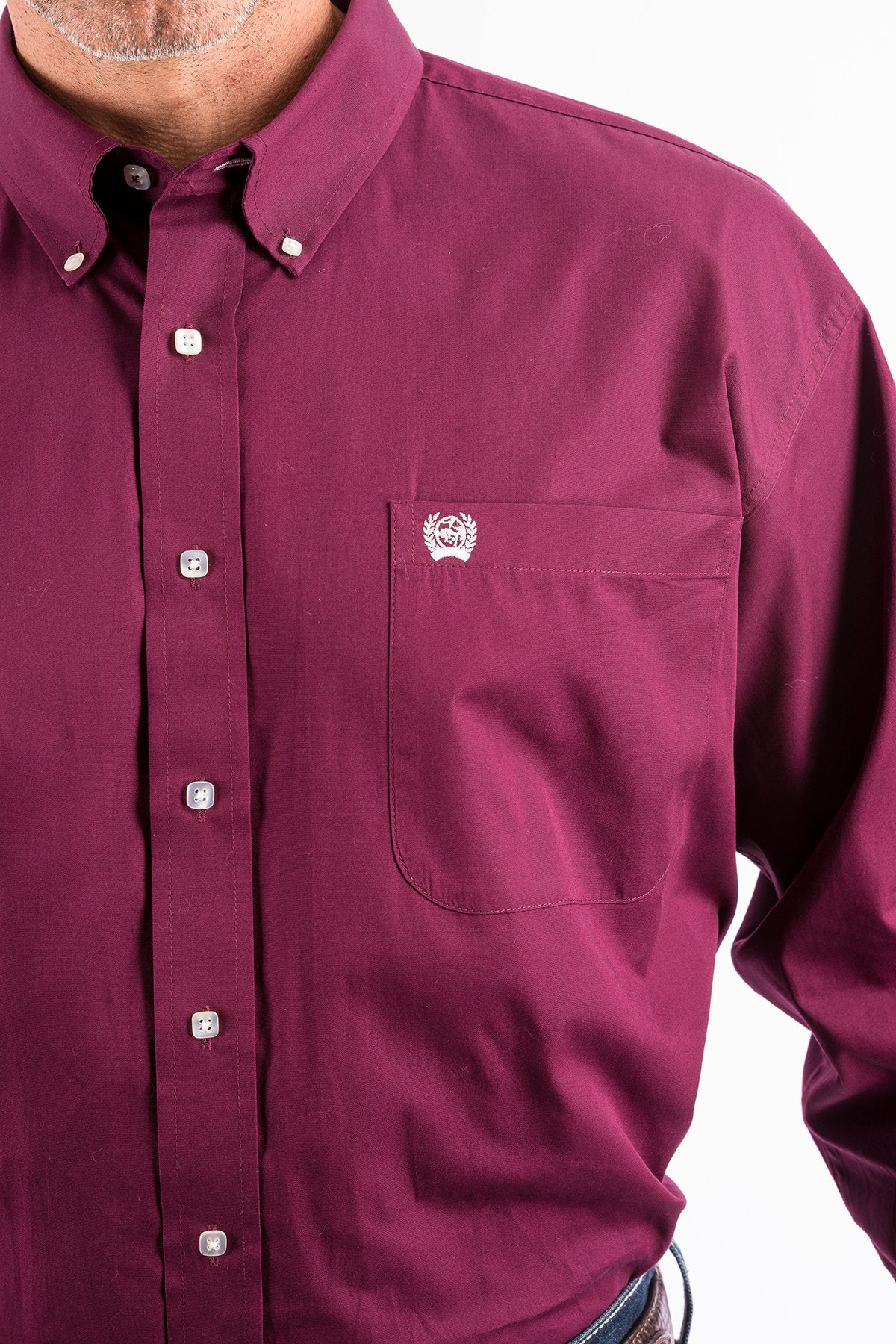 Men's Cinch Burgundy Longsleeve Button Down