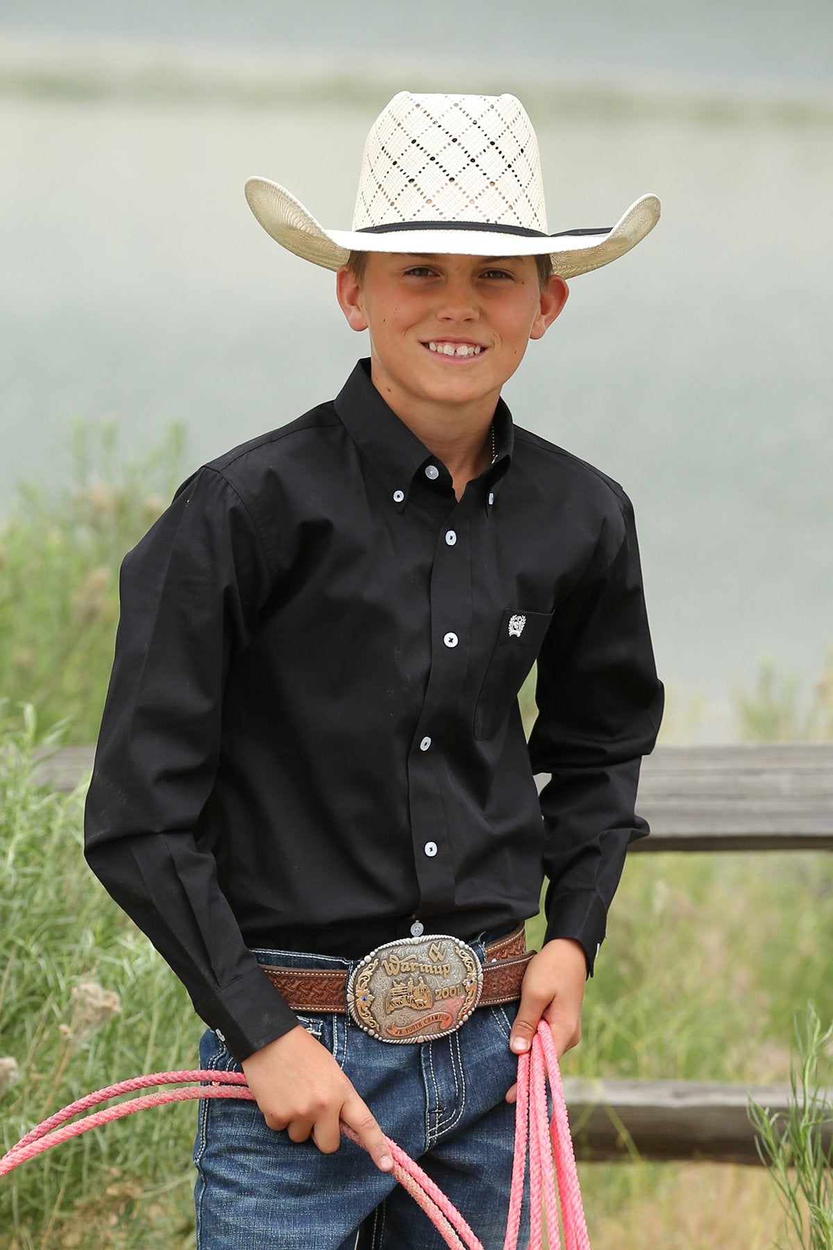 The Boys Black Cinch Button Down Shirt