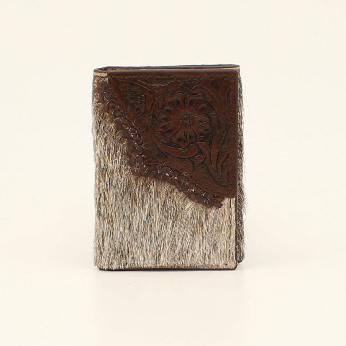 The Tri-Fold Calf Hair Tooled Wallet