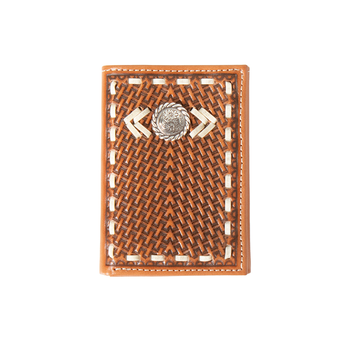 The Tri-Fold Tan Rawhide Lace Wallet