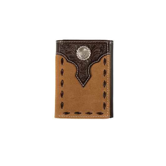 The Tri-Fold Roughout Floral Overlay Wallet