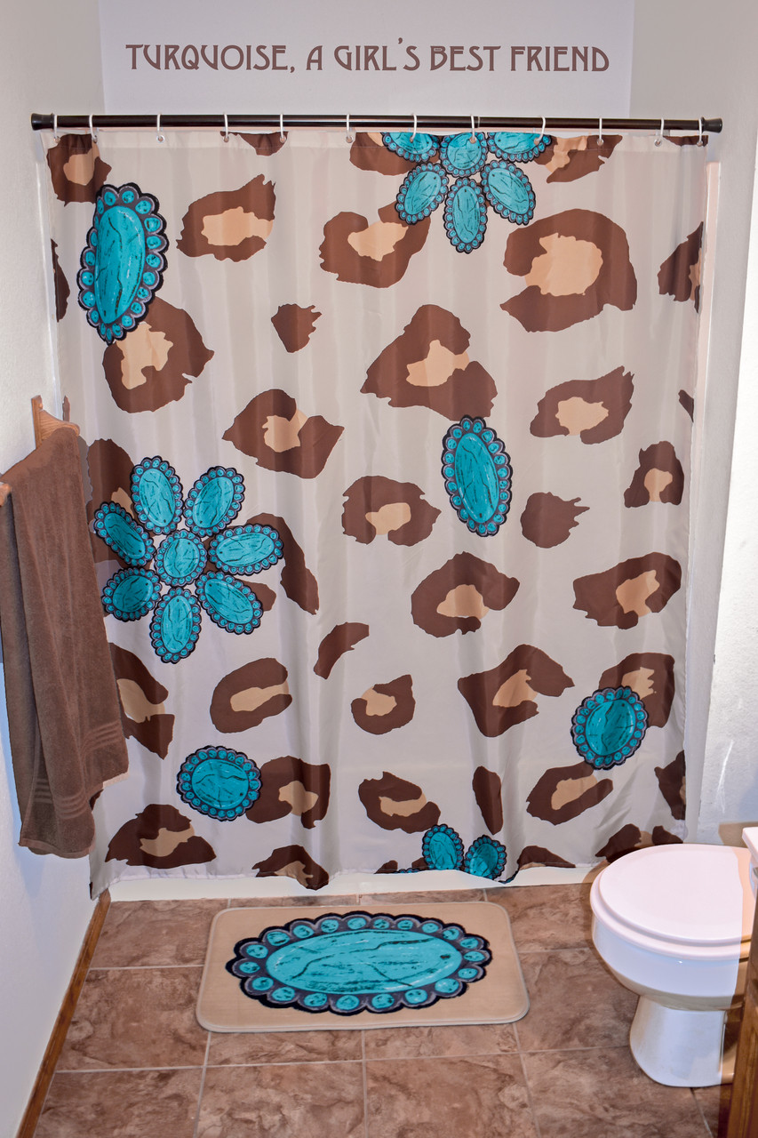The Wild in Turquoise Shower Curtain & Rug