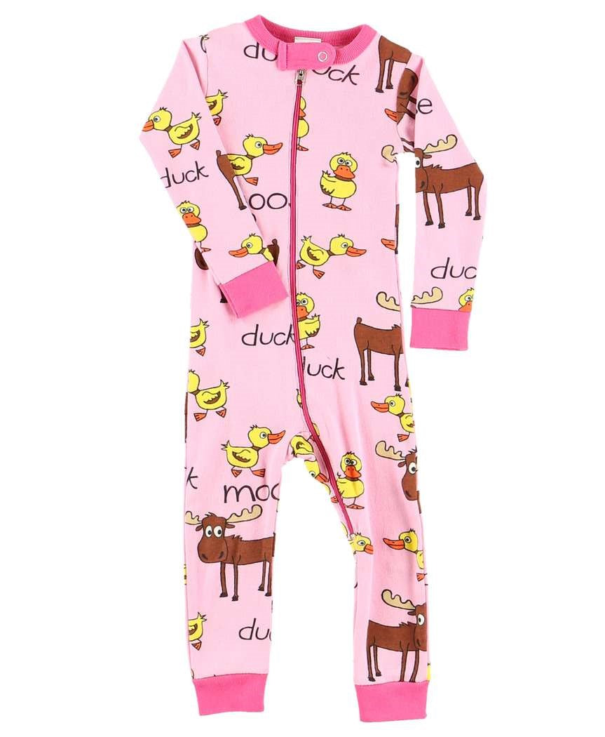 Duck Duck Moose Pink Infant Union Suit