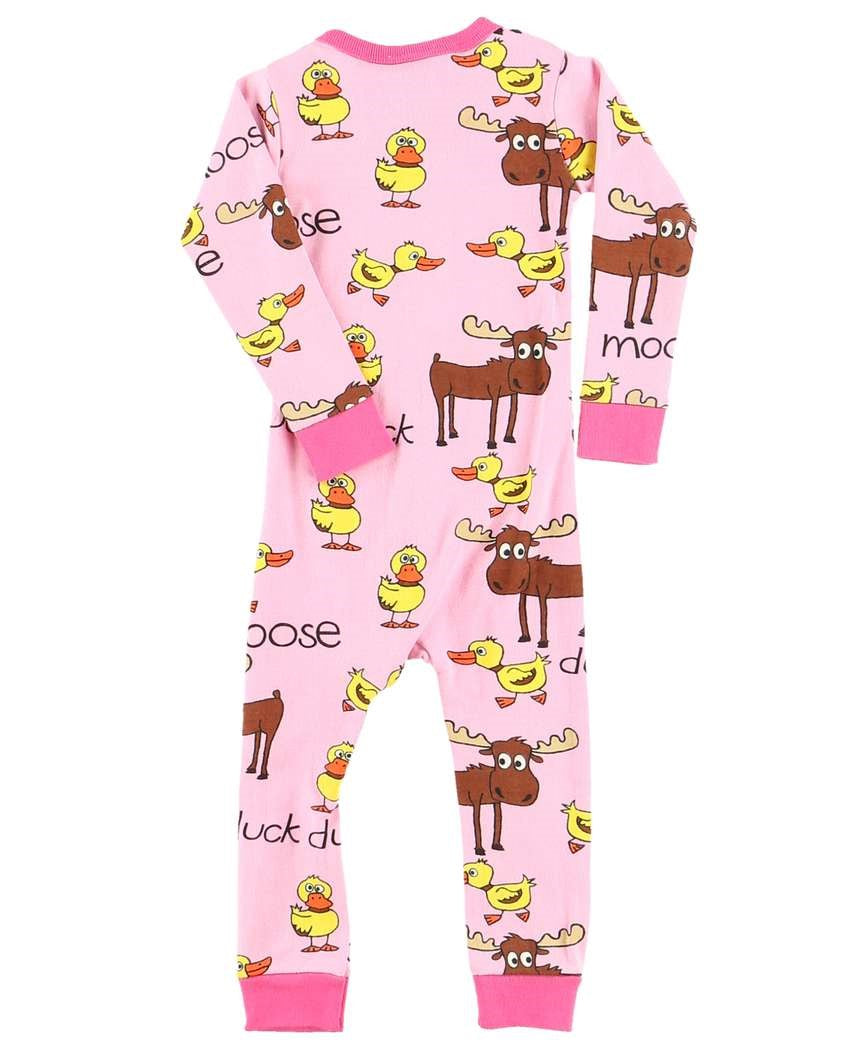 Duck Duck Moose Pink Infant Union Suit