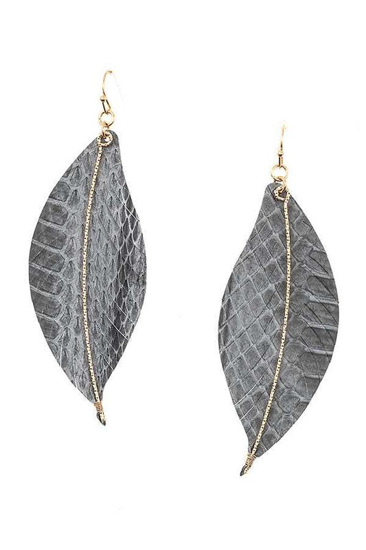 Leather Leaf Fashion Earrings (Multiple Colors)