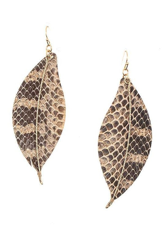 Leather Leaf Fashion Earrings (Multiple Colors)