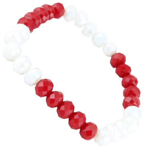 Red and White Crystal Bracelet