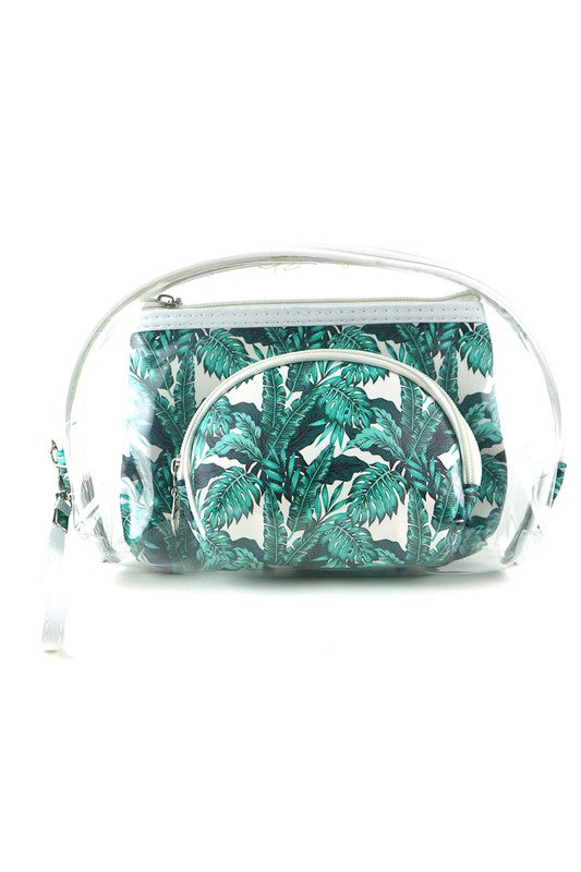 Tropical Leaves Cosmetic Bag Set