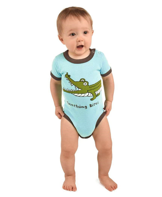 Teething Bites Infant Gator Creeper Onesie