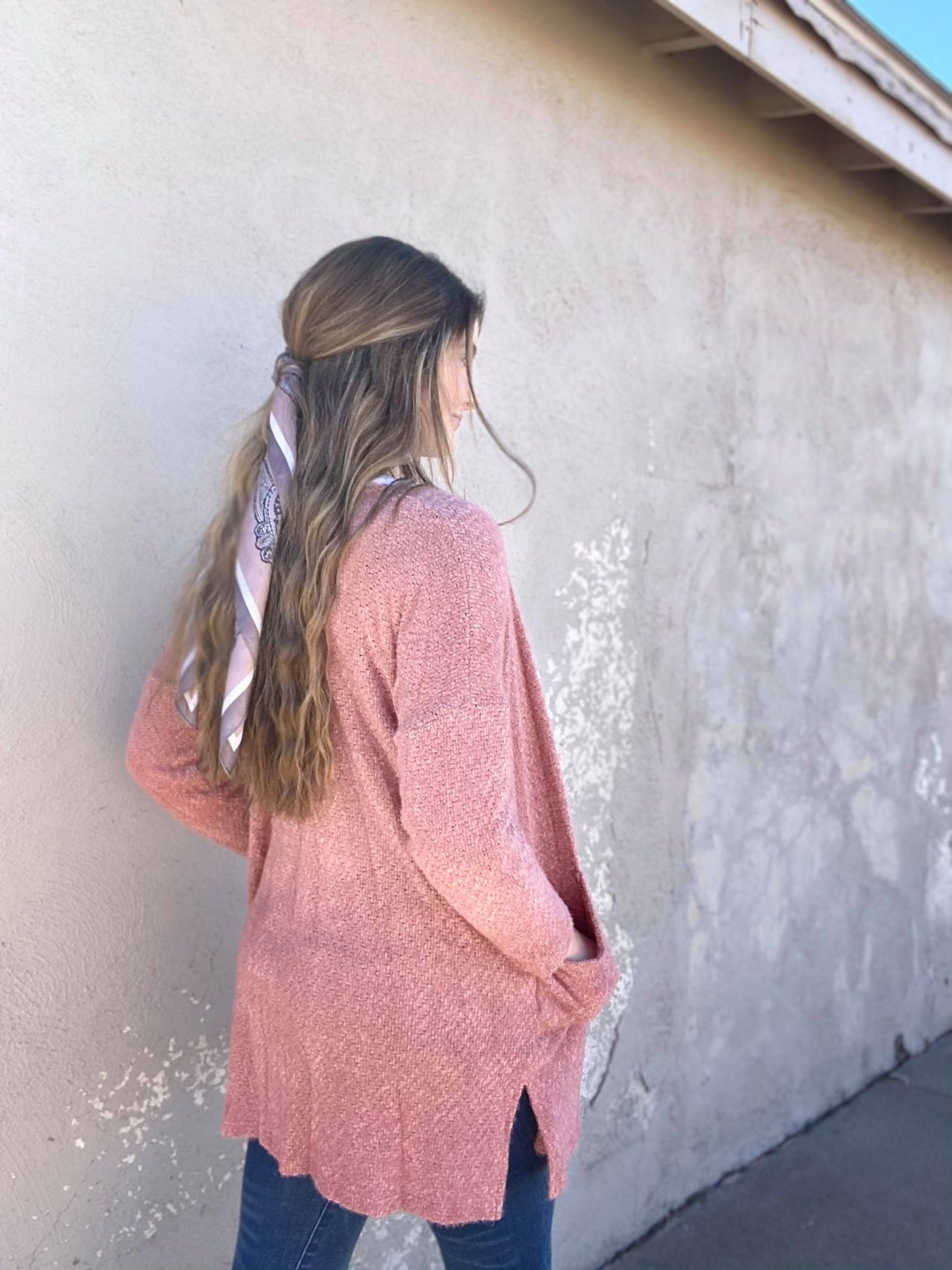 The Fuzzy Blush Cardigan with Pockets (LAST CALL)