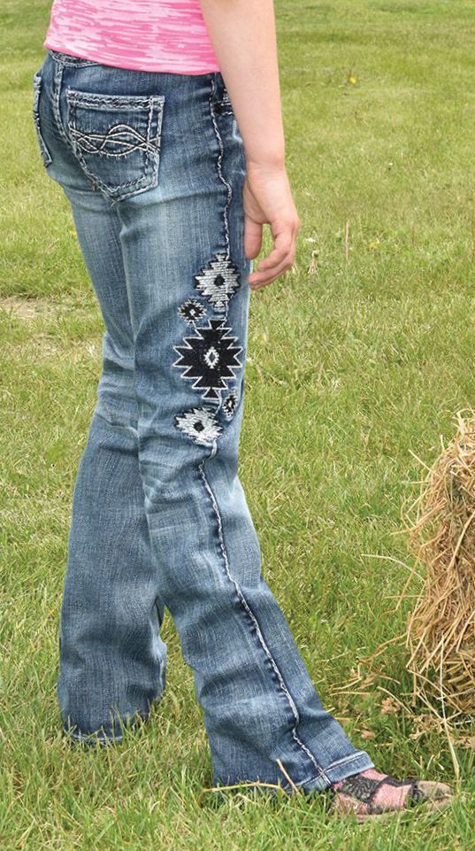 Girls Aztec Cowgirl Tuff Jeans