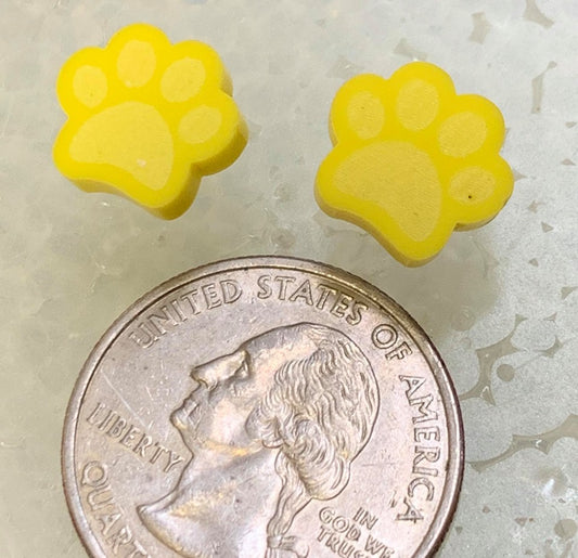 They Cougar Paw Earrings-Yellow