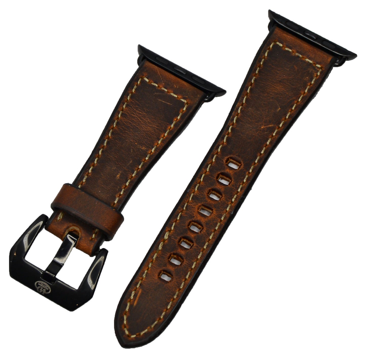 Brown Distressed Leather Watch Band
