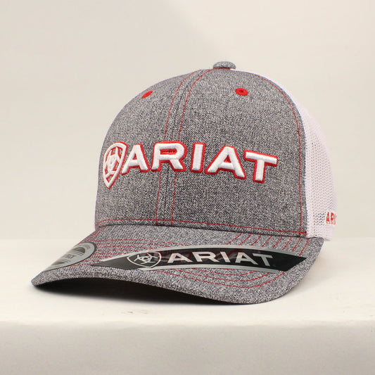 Men's Ariat Grey/Red Snapback Cap/Hat