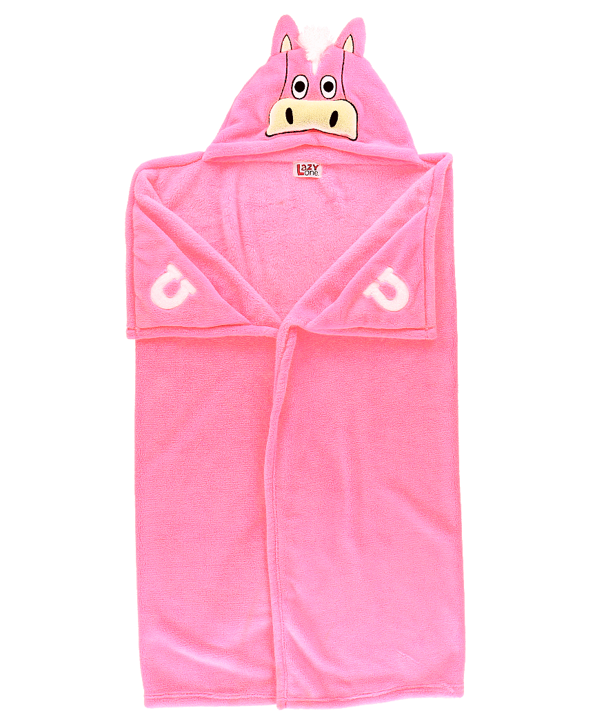 Pink Horse Critter Hooded Blanket by Lazy One