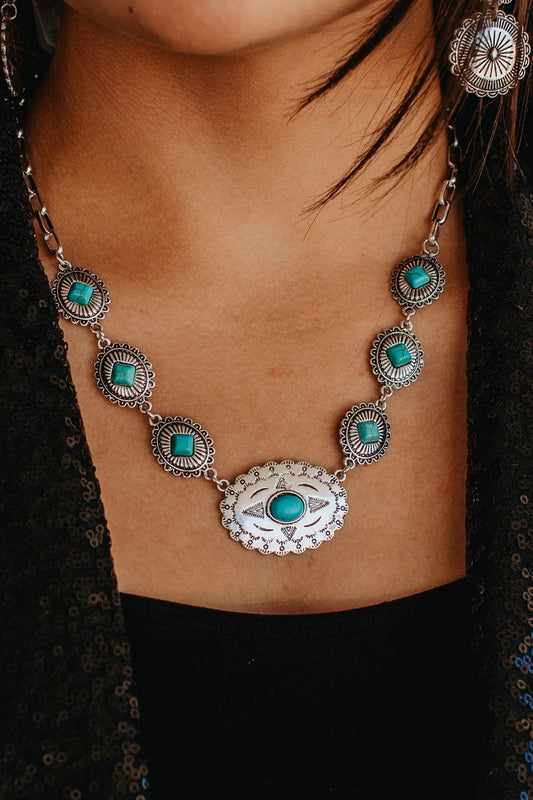 The Modern Bola Silver with Turquoise Necklace