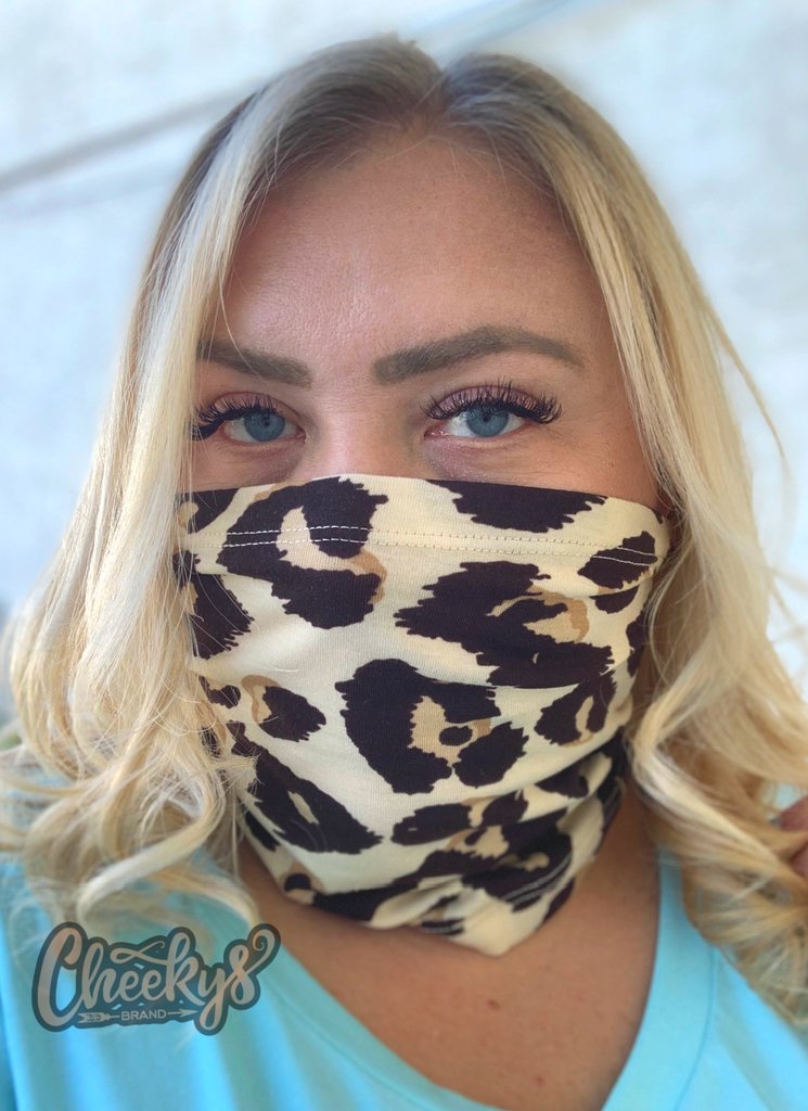 Leopard Print Face Shield, Mask or Headband