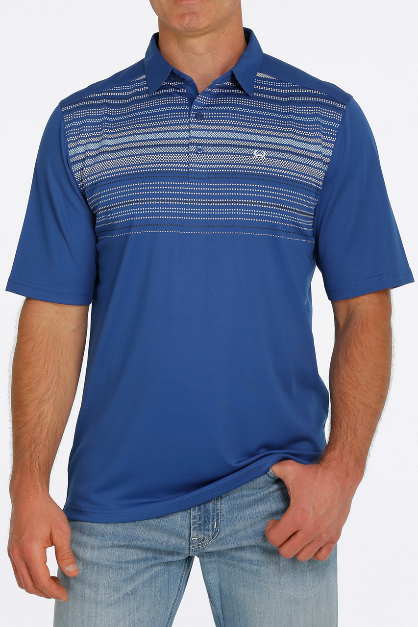 Cinch Blue Roy Arena Flex Polo Short Sleeve