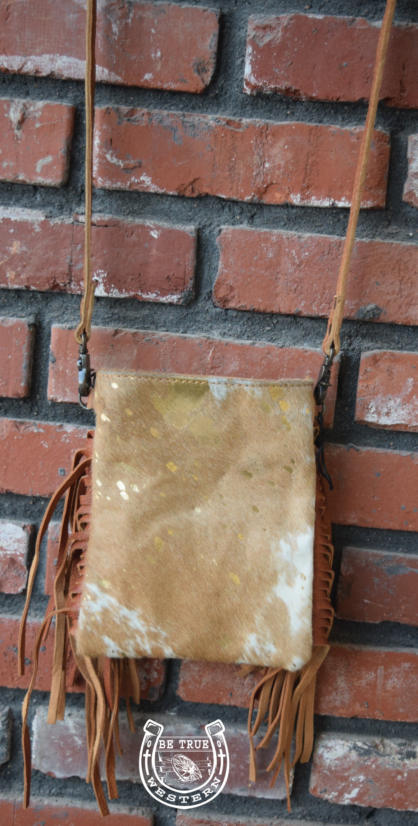 The Tan Acid Washed Cowhide Purse