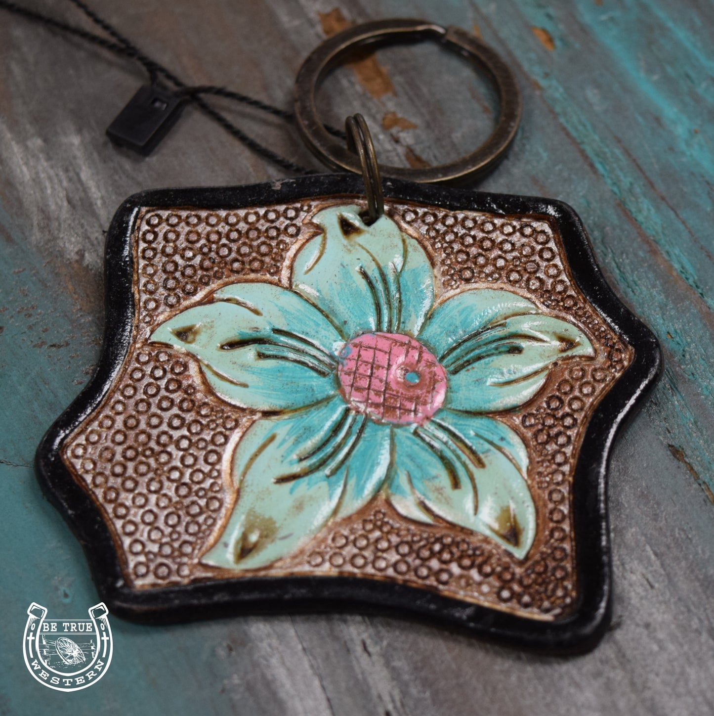The Leather Flower Key Chain