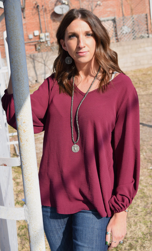 The Paige Plum Blouse