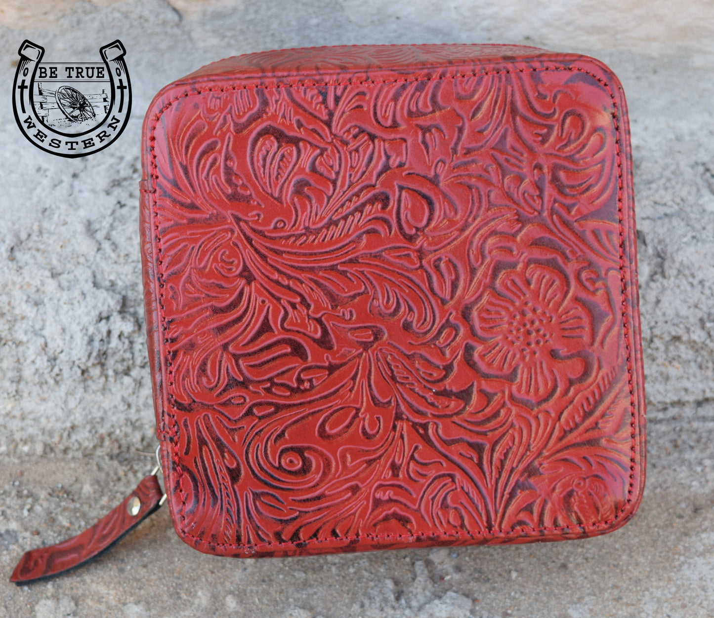 The Red Leather Cowhide Jewelry Case