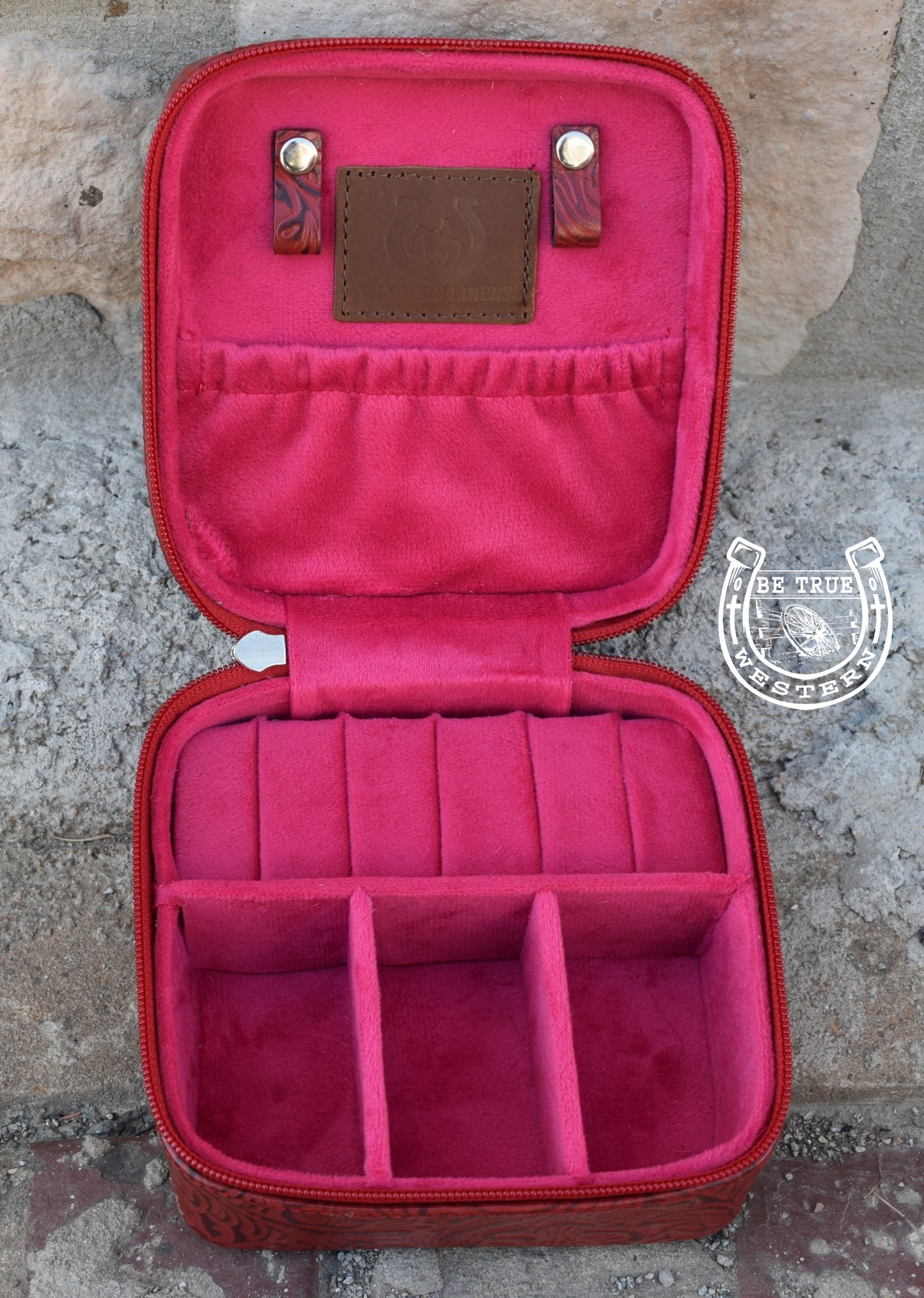 The Red Leather Cowhide Jewelry Case
