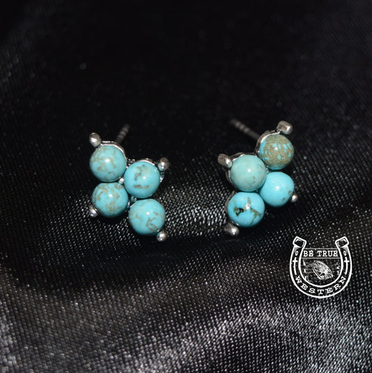 The Turquoise Pearl Stud Earrings