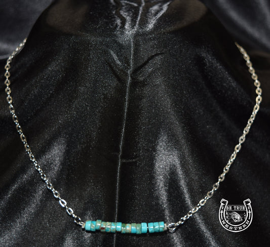 The Small Cable Chain Turquoise Necklace