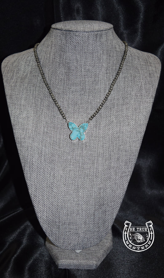 The Navajo Butterfly Gemstone Turquoise Necklace