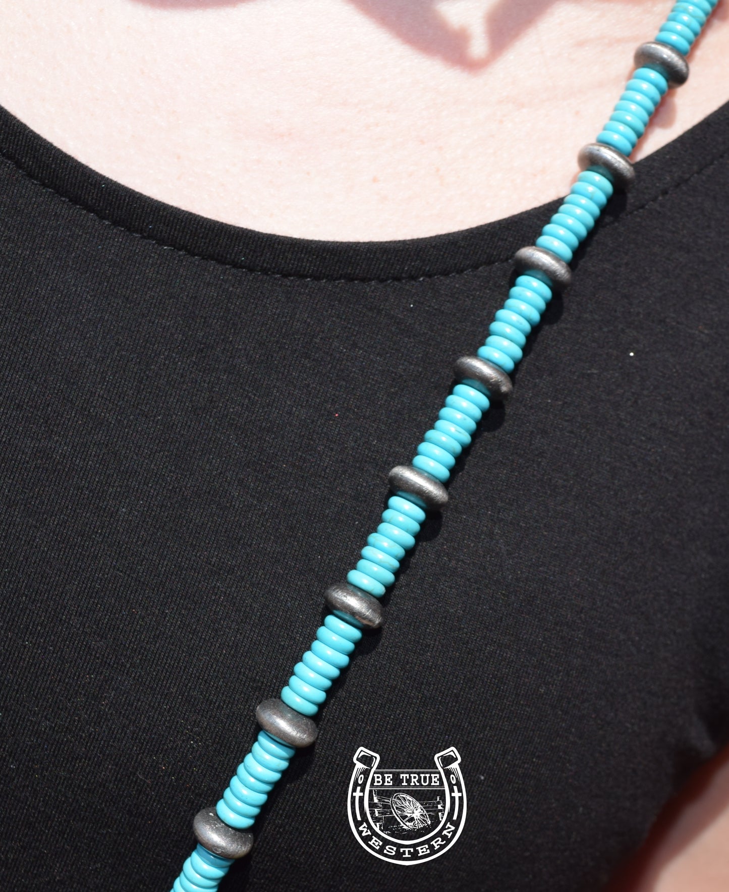 Turquoise Faux Pearl Beaded Necklace