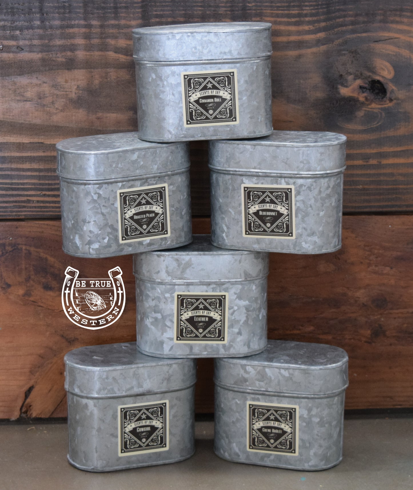 Rustic Tin Oval Soy Candle (Multiple Scents)