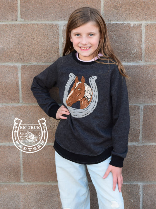 The Good Ole Days Kids Horse Sweater