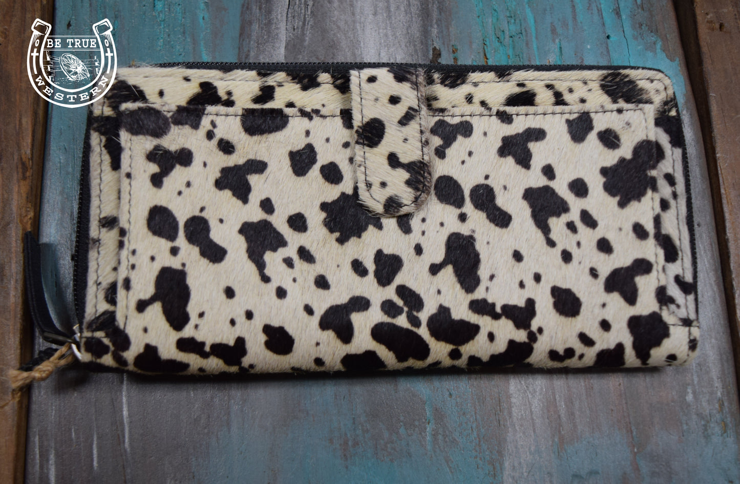 The Propel Black and White Speckled Cowhide Wallet