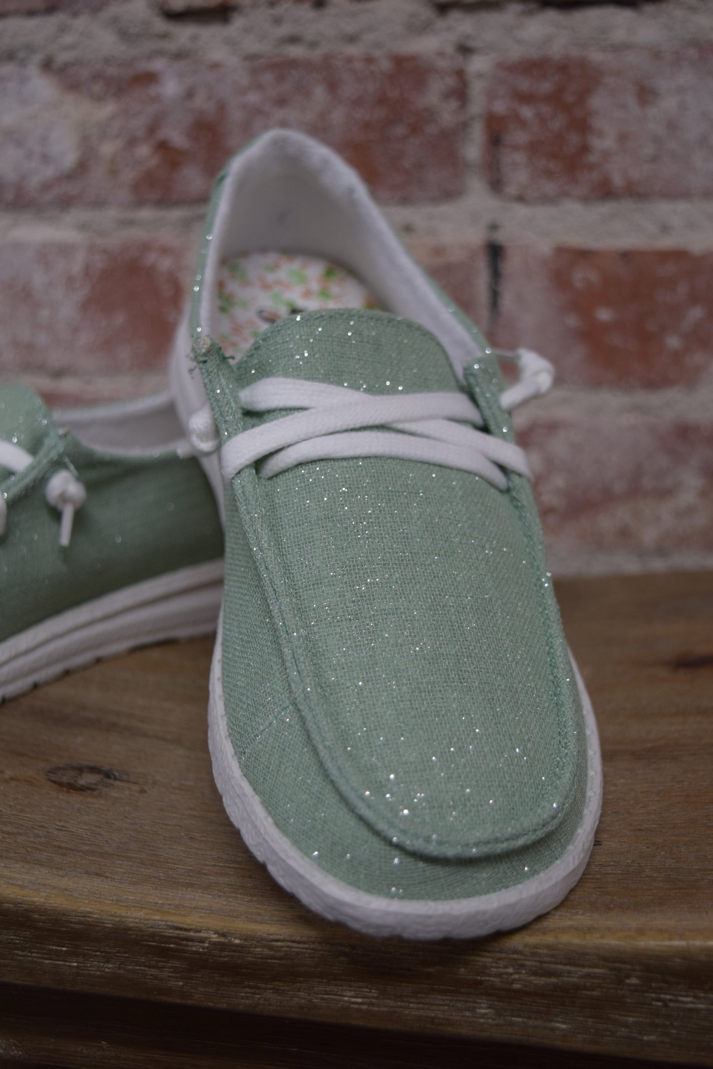 The Holly Shine Mint Shoes