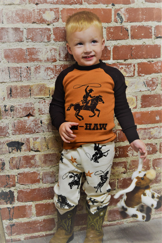 Yee-Haw Kid's Long Sleeve Cowboy PJ's