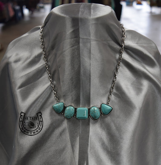 The Western Bar Gemstone Pendant Necklace