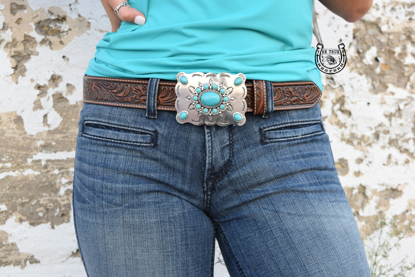Turquoise Concho Belt buckle