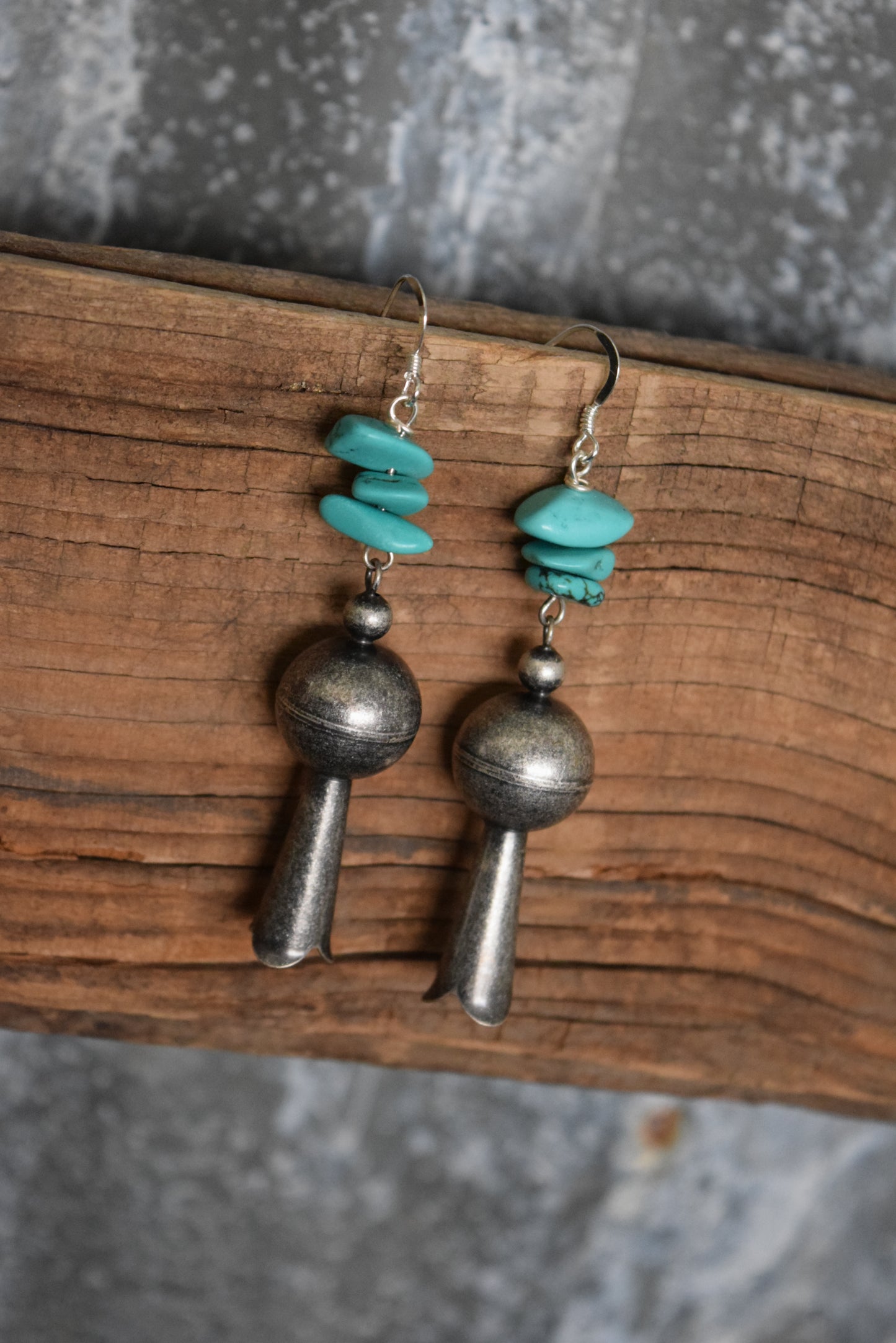 The Turquoise Rock Blossom Earrings